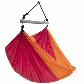 Parachute Hammock Chair - Punch & Peach outdoor swing chair with steel frame