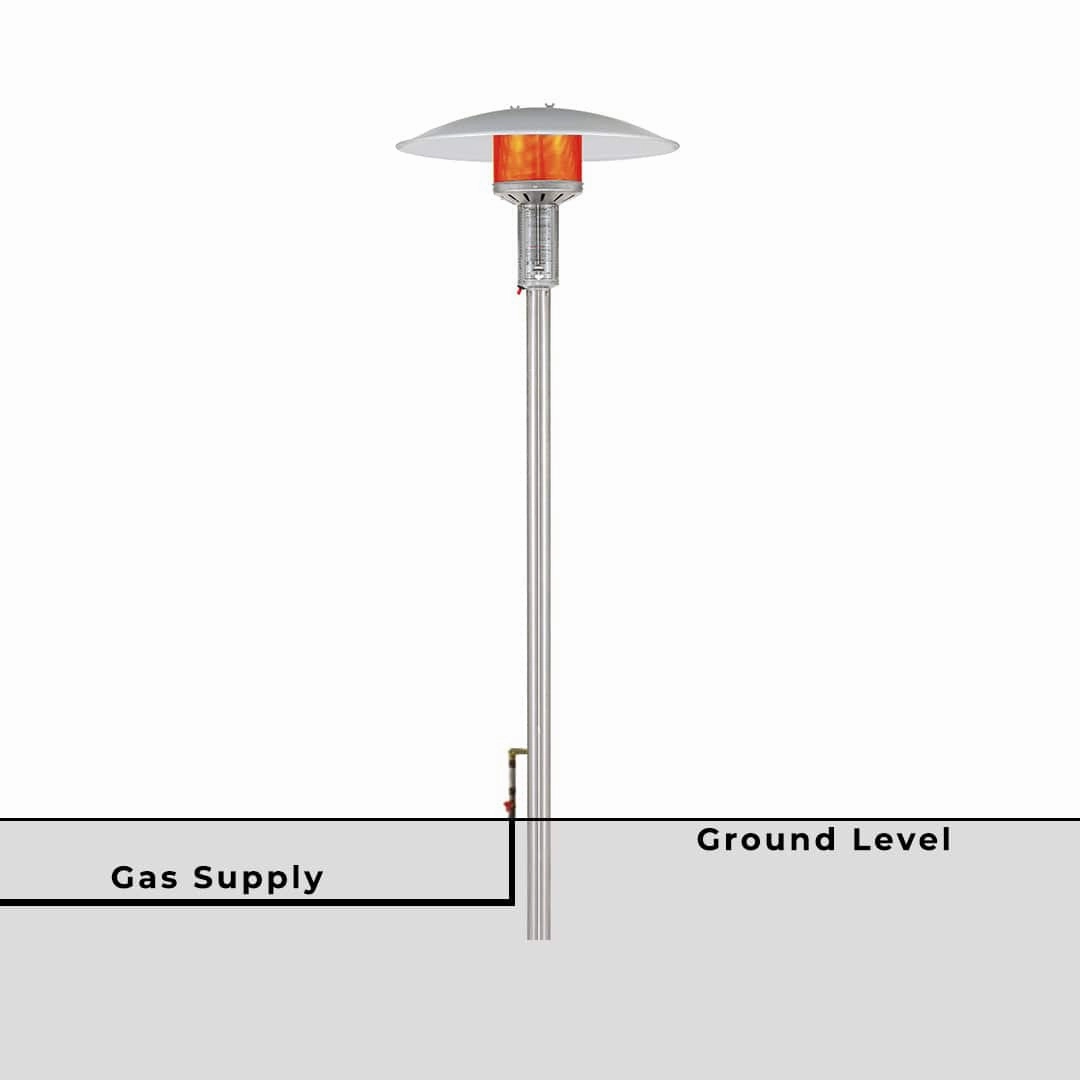 Patio Comfort Permanent Post 34-inch Natural Gas Portable Infrared Patio Heater - NPC05 SSPP