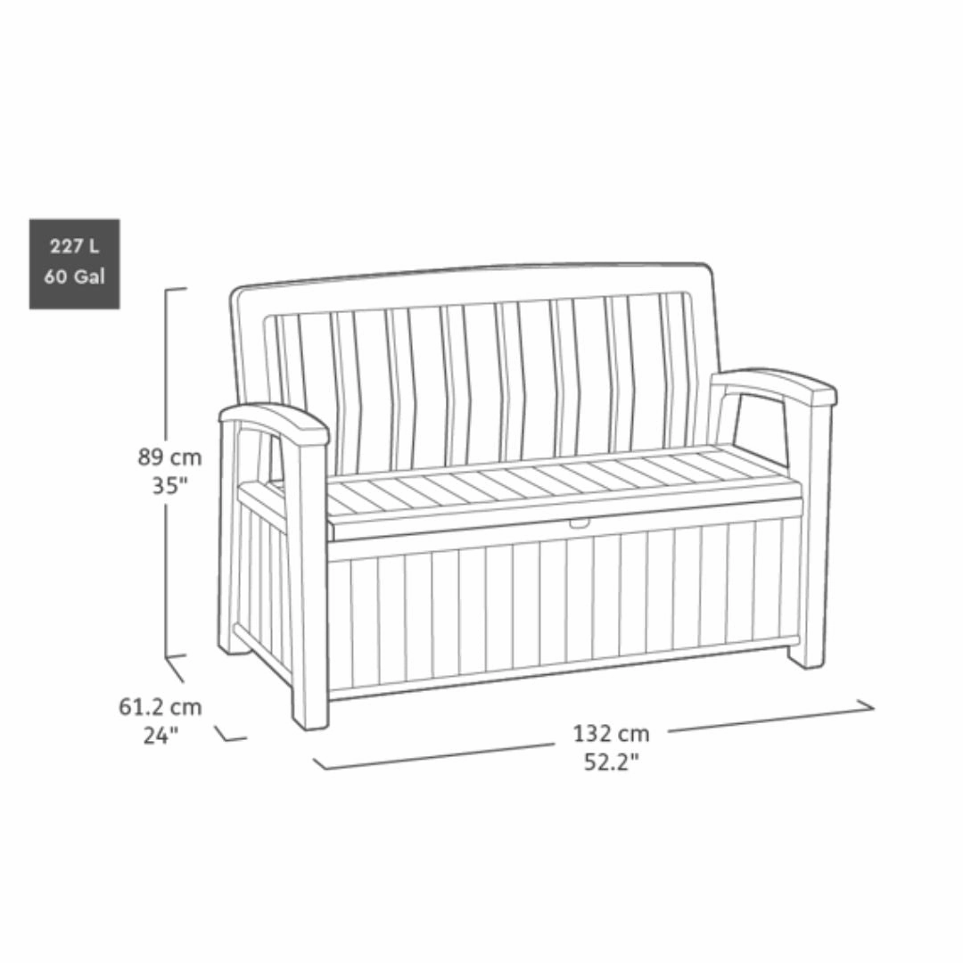 Patio Outdoor Storage Bench Brown