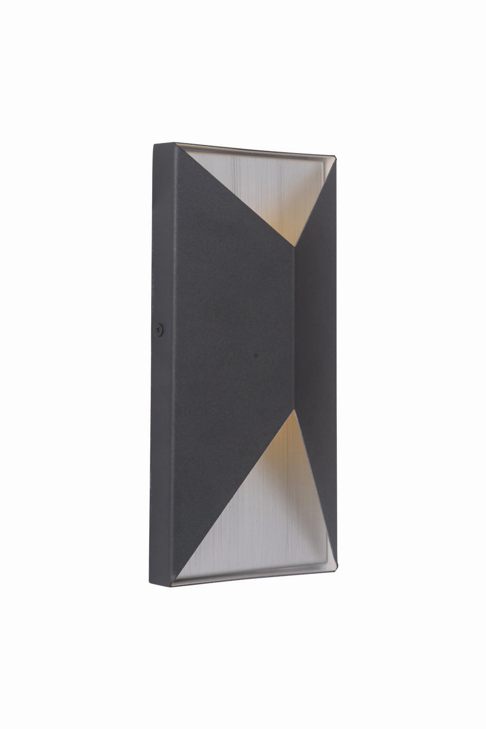 Peak LED Outdoor Pocket Sconce Textured Black / Brushed Aluminum