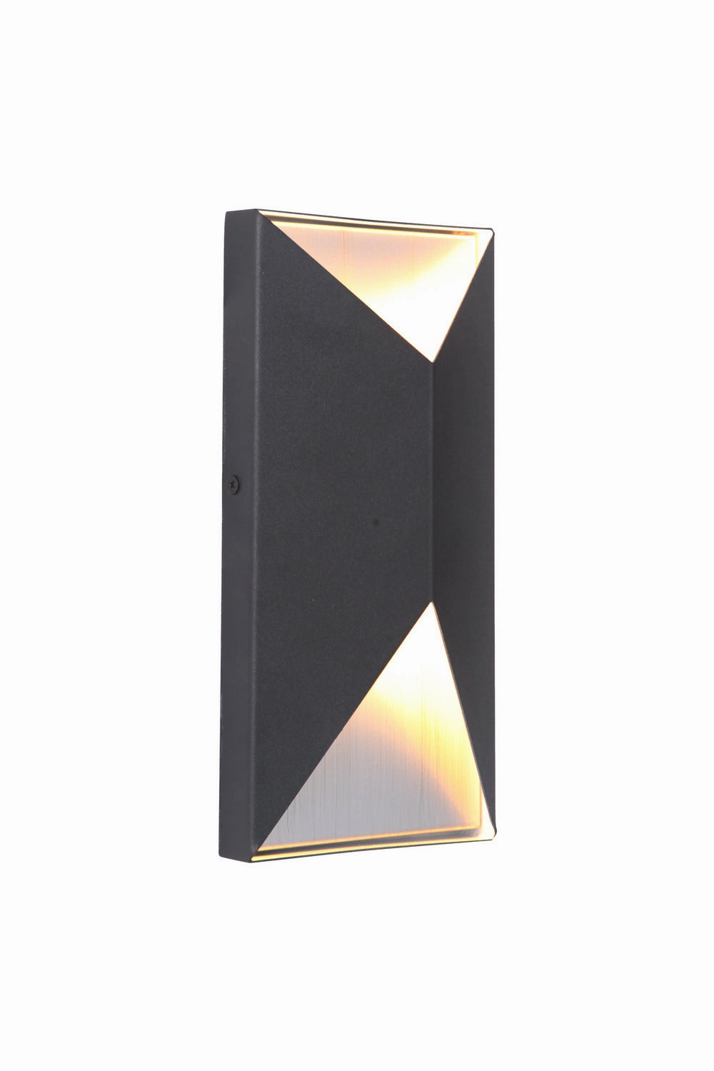 Peak LED Outdoor Pocket Sconce Textured Black / Brushed Aluminum