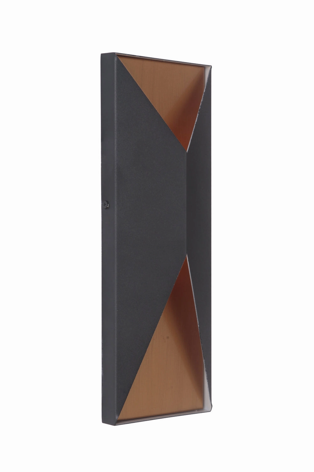 Peak LED Outdoor Pocket Sconce Textured Black / Satin Brass