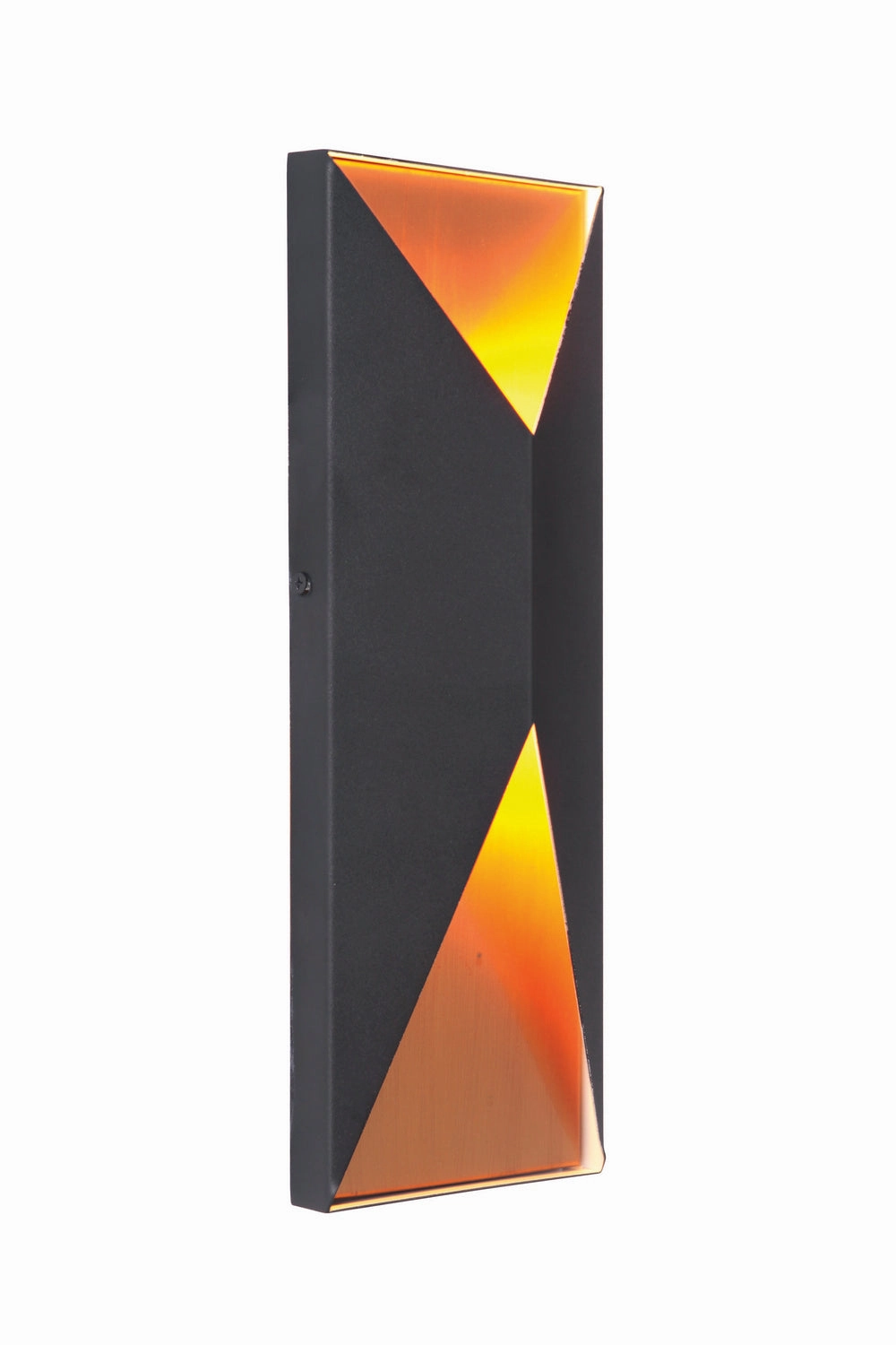 Peak LED Outdoor Pocket Sconce Textured Black / Satin Brass