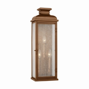 Pediment Three Light Wall Lantern Natural CopperOutdoor wall sconces with motion sensor