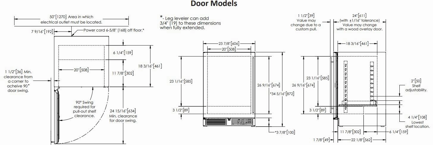 Perlick 24 inch C Series Outdoor Compact Refrigerator HC24RO-4-1