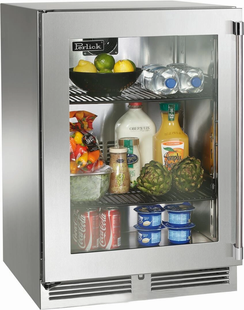 Perlick 24 inch Outdoor Built-In Compact Refrigerator HP24RM-4-3 outdoor beverage cooler with wheels