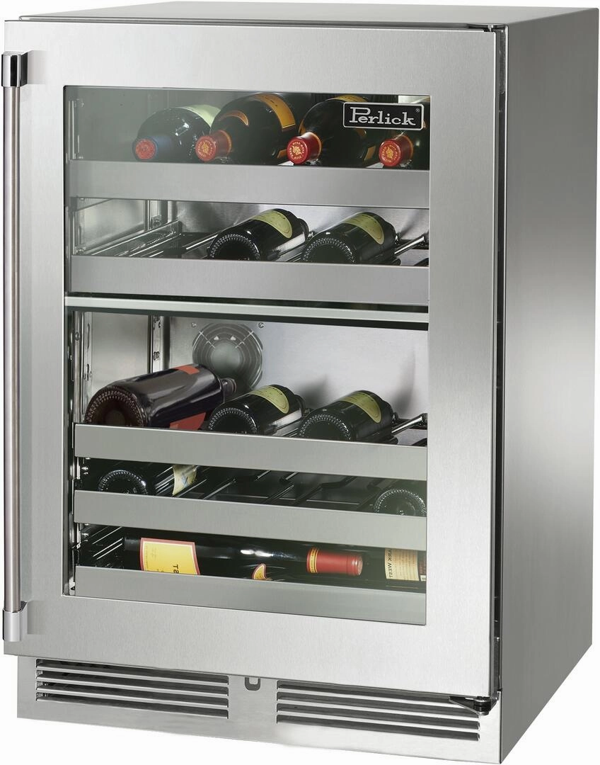 Perlick 24 inch Signature Series 32 Bottle Wine Cooler HP24DO-4-3