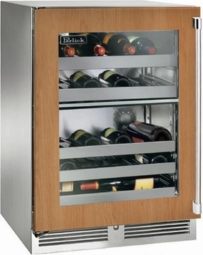 Perlick 24 inch Signature Series 32 Bottle Wine Cooler HP24DO-4-4 outdoor beverage cooler with wheels