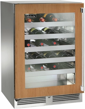 Perlick 24 inch Signature Series 45 Bottle Wine Cooler HP24WS-4-4 outdoor beverage cooler with wheels