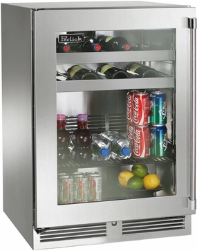 Perlick 24 inch Signature Series 5.2 cu ft  Beverage Center HP24BO-4-3 outdoor beverage cooler with wheels