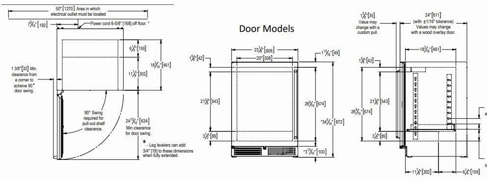 Perlick 24 inch Signature Series 5.2 cu ft Compact Refrigerator HP24RO-4-3