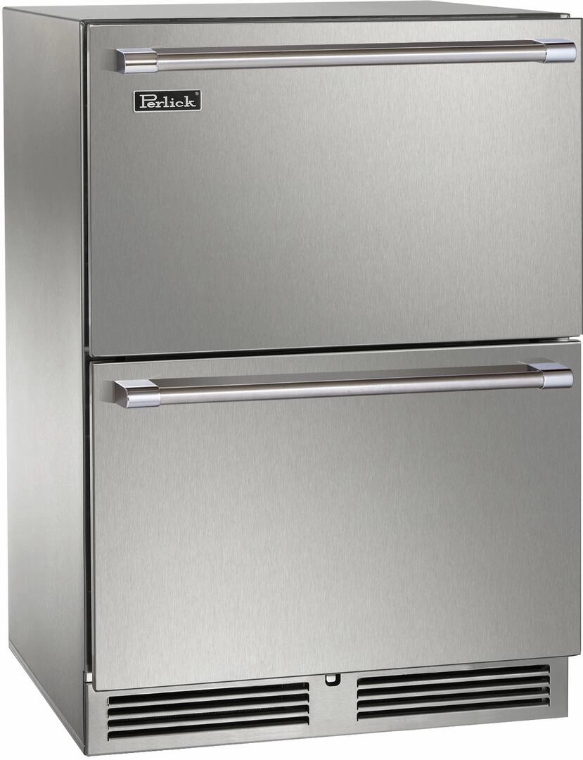 Perlick 24 inch Signature Series 5.2 cu ft Drawer Refrigerator HP24RO-4-5 outdoor beverage cooler with wheels