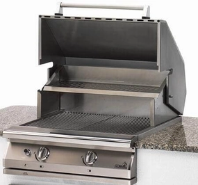 PGS Grills Legacy Series 30-Inch Newport Stainless Steel Grill Head - S27 stainless steel BBQ grill with side table