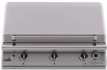PGS Grills Legacy Series 39-Inch Pacifica Commercial Grill Head with 1 Hour Gas Timer - S36T stainless steel BBQ grill with side table