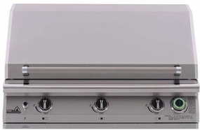 PGS Grills Legacy Series 39-Inch Pacifica Commercial Grill Head with 1 Hour Gas Timer - S36T stainless steel BBQ grill with side table