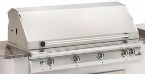 PGS Grills Legacy Series 51-Inch Big Sur Gourmet Grill Head with Infrared Rotisserie Burner - S48R stainless steel BBQ grill with side table