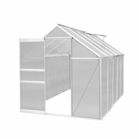 Polycarbonate Greenhouse 6ft x 10ft  Silver professional grade gardening tool kit