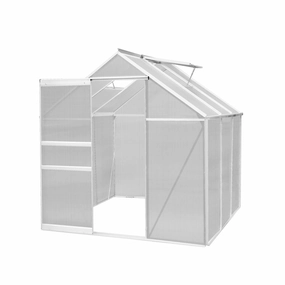 Polycarbonate Greenhouse 6ft x 6ft  Silver professional grade gardening tool kit