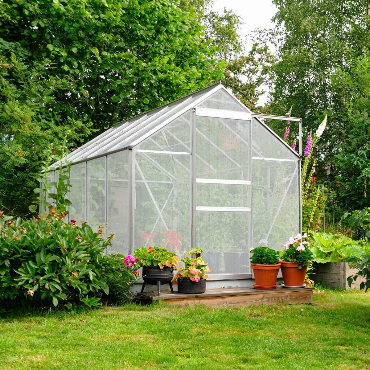 Polycarbonate Greenhouse 6ft x 6ft  Silver