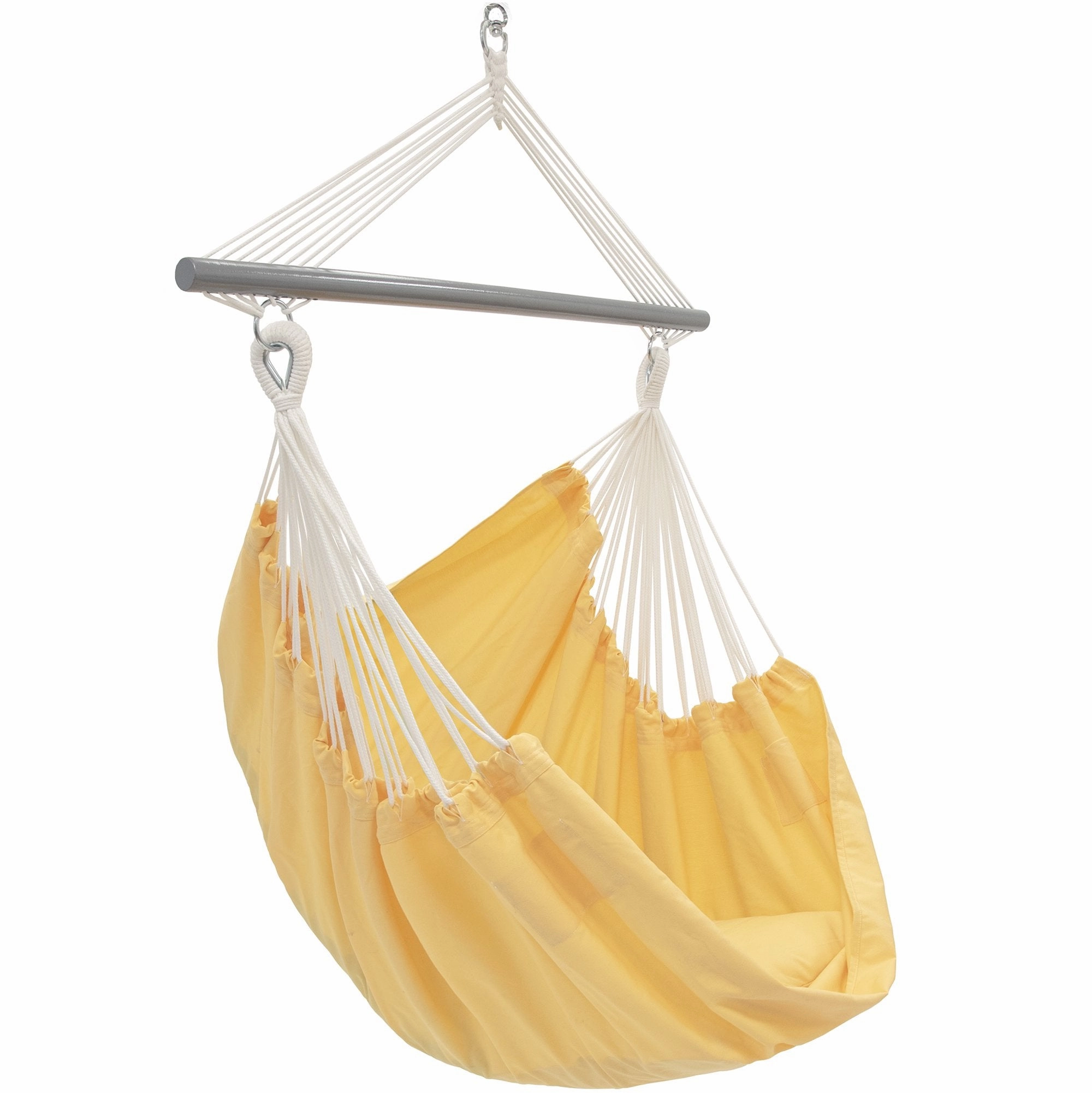 Polyester Hammock Chair - Yellow outdoor swing chair with steel frame