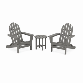 POLYWOOD Classic Folding Adirondack 3-Piece Setclassic Adirondack outdoor chair