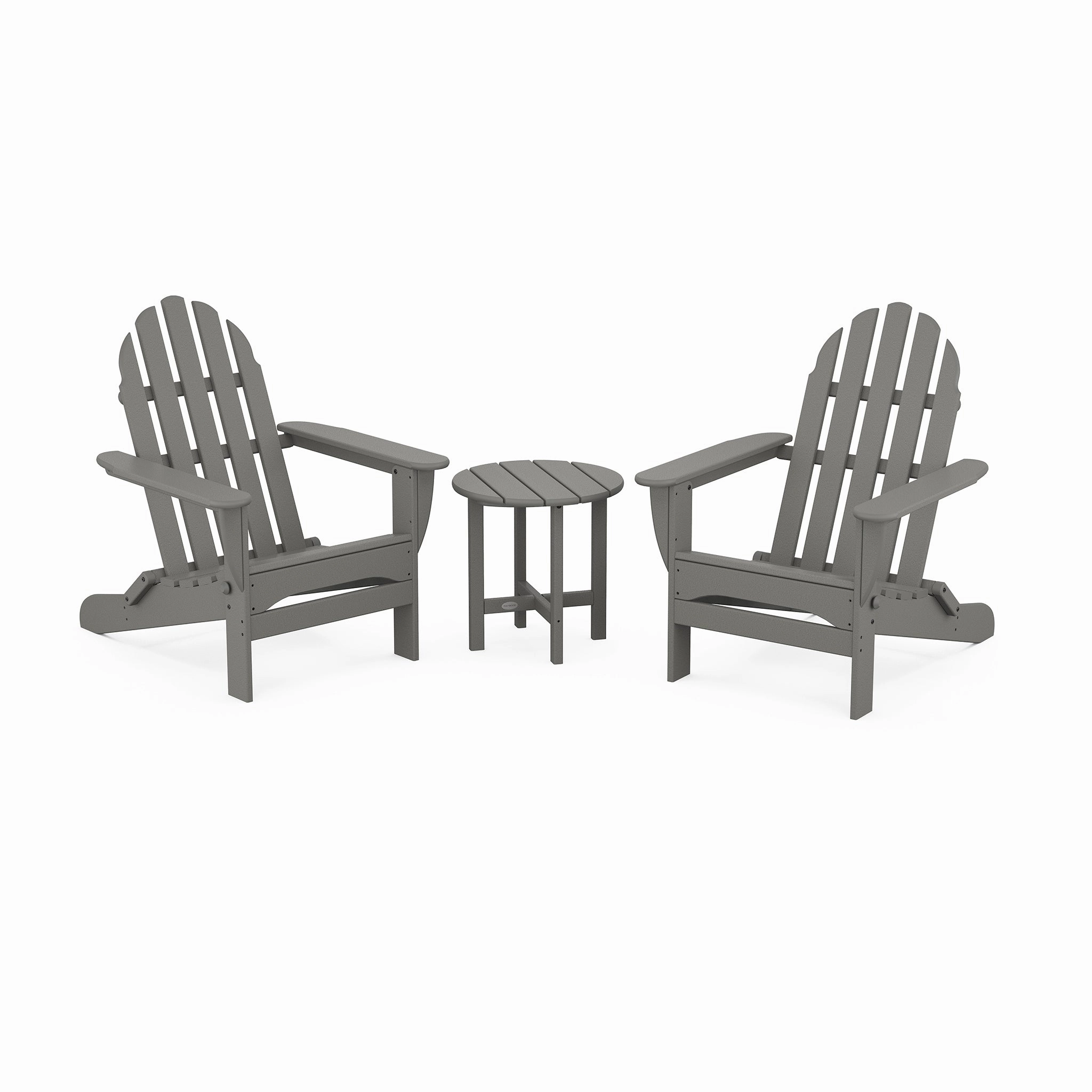 POLYWOOD Classic Folding Adirondack 3-Piece Setclassic Adirondack outdoor chair