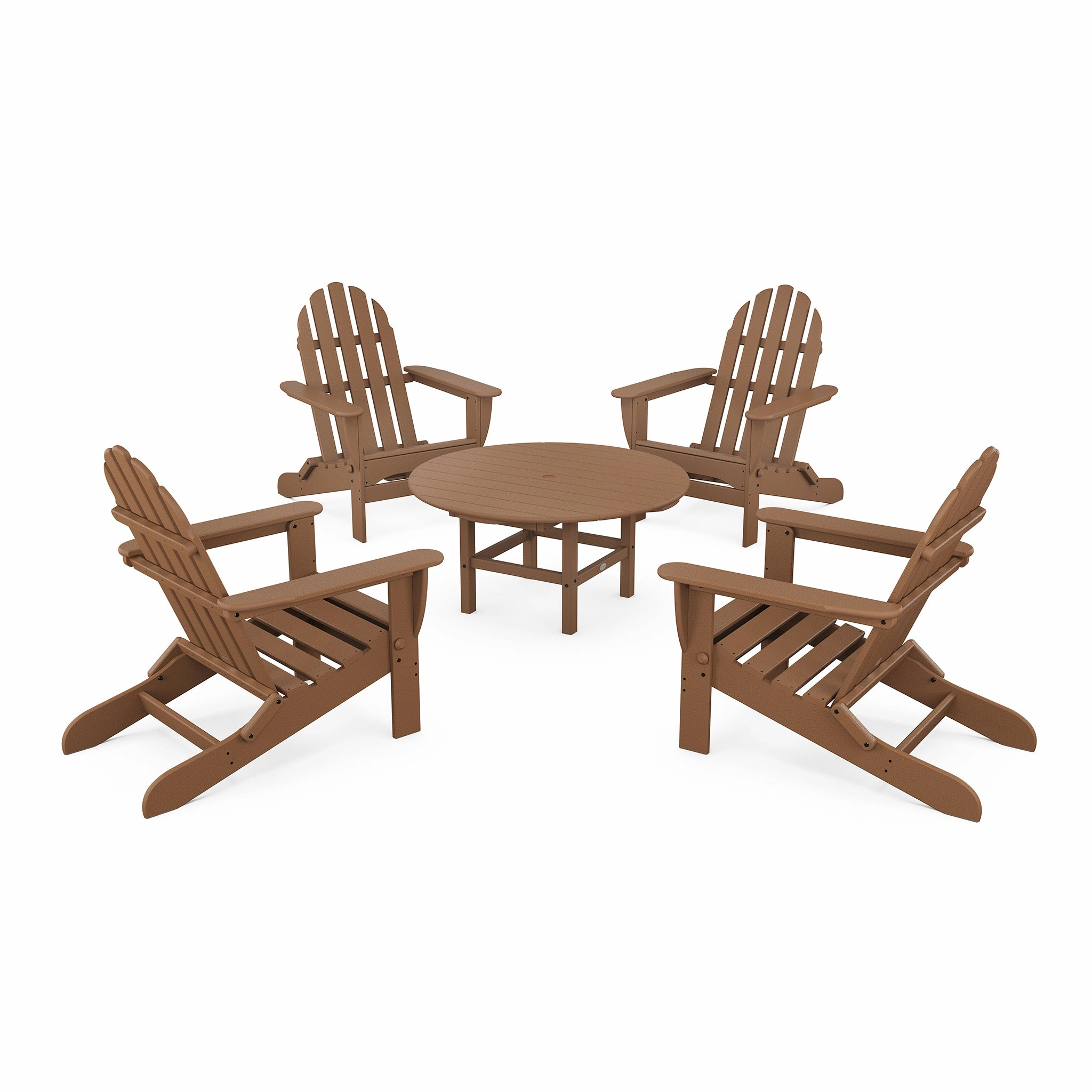 POLYWOOD Classic Folding Adirondack 5-Piece Conversation Group