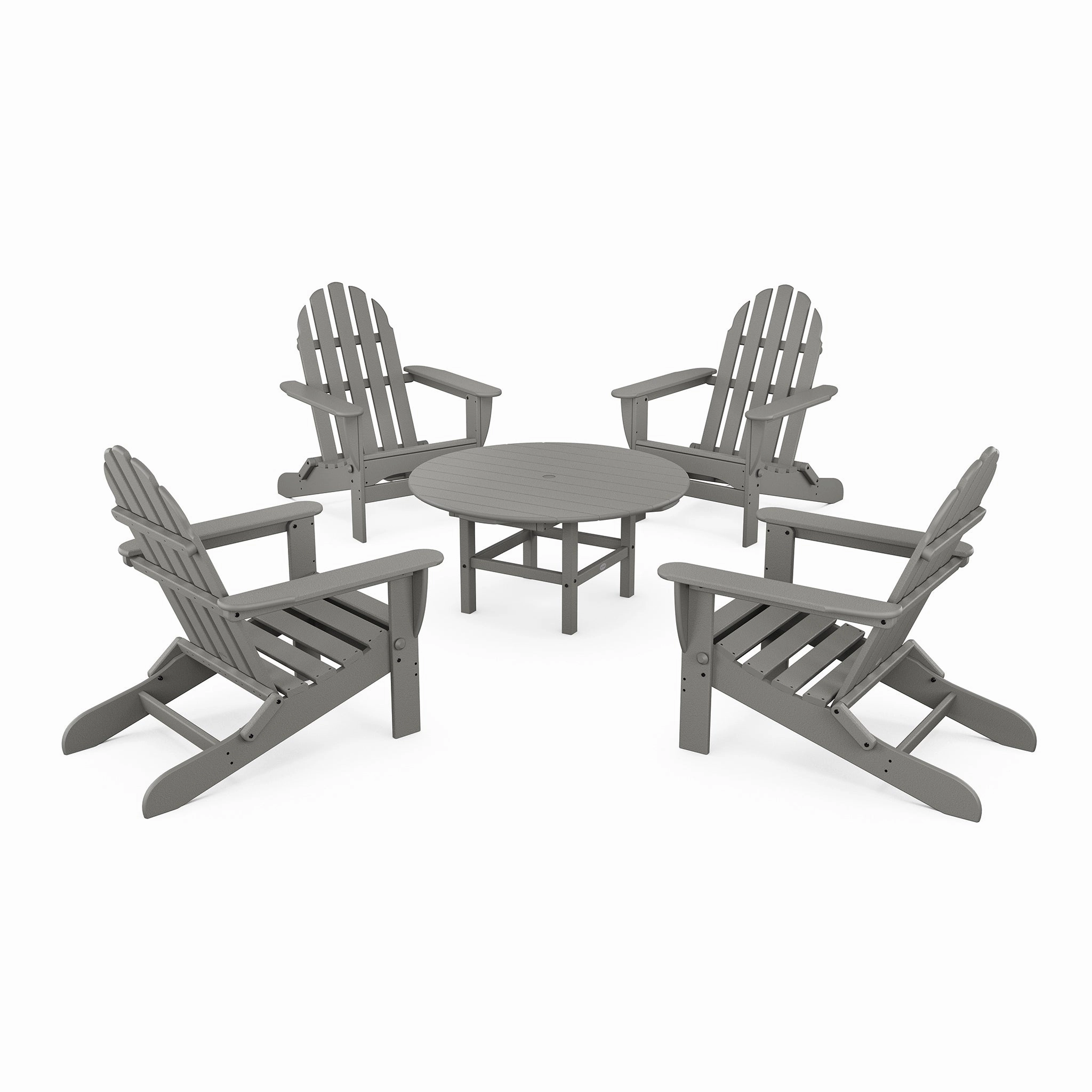 POLYWOOD Classic Folding Adirondack 5-Piece Conversation Groupclassic Adirondack outdoor chair