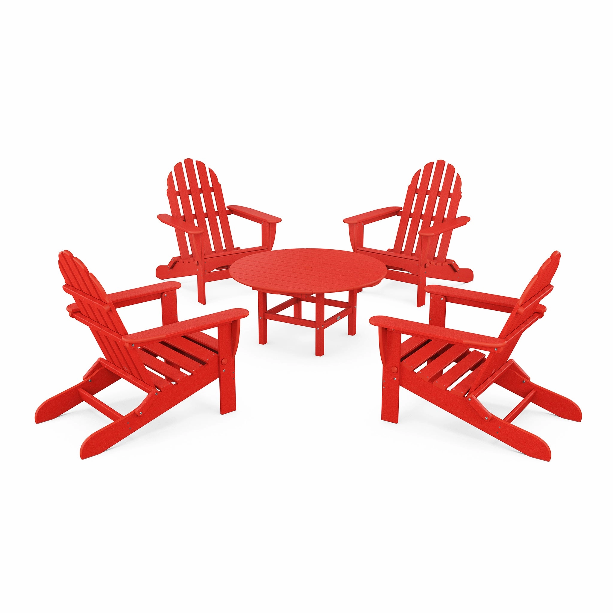 POLYWOOD Classic Folding Adirondack 5-Piece Conversation Group