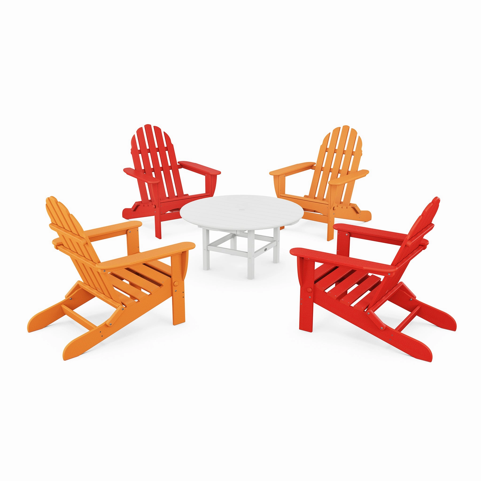 POLYWOOD Classic Folding Adirondack 5-Piece Conversation Group