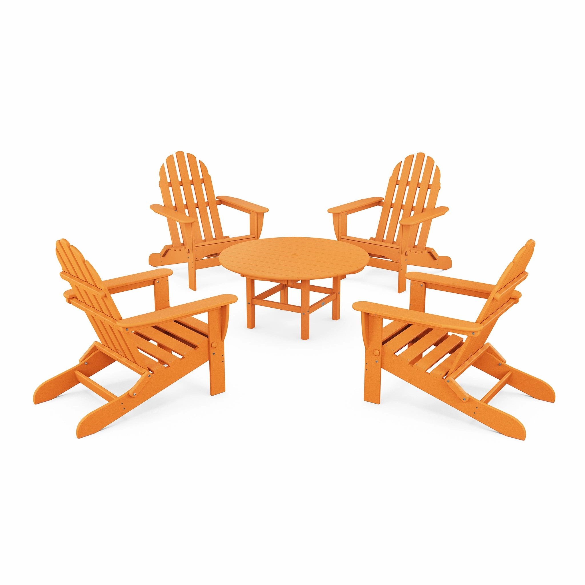 POLYWOOD Classic Folding Adirondack 5-Piece Conversation Group