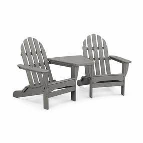 POLYWOOD Classic Folding Adirondacks with Connecting Tableclassic Adirondack outdoor chair