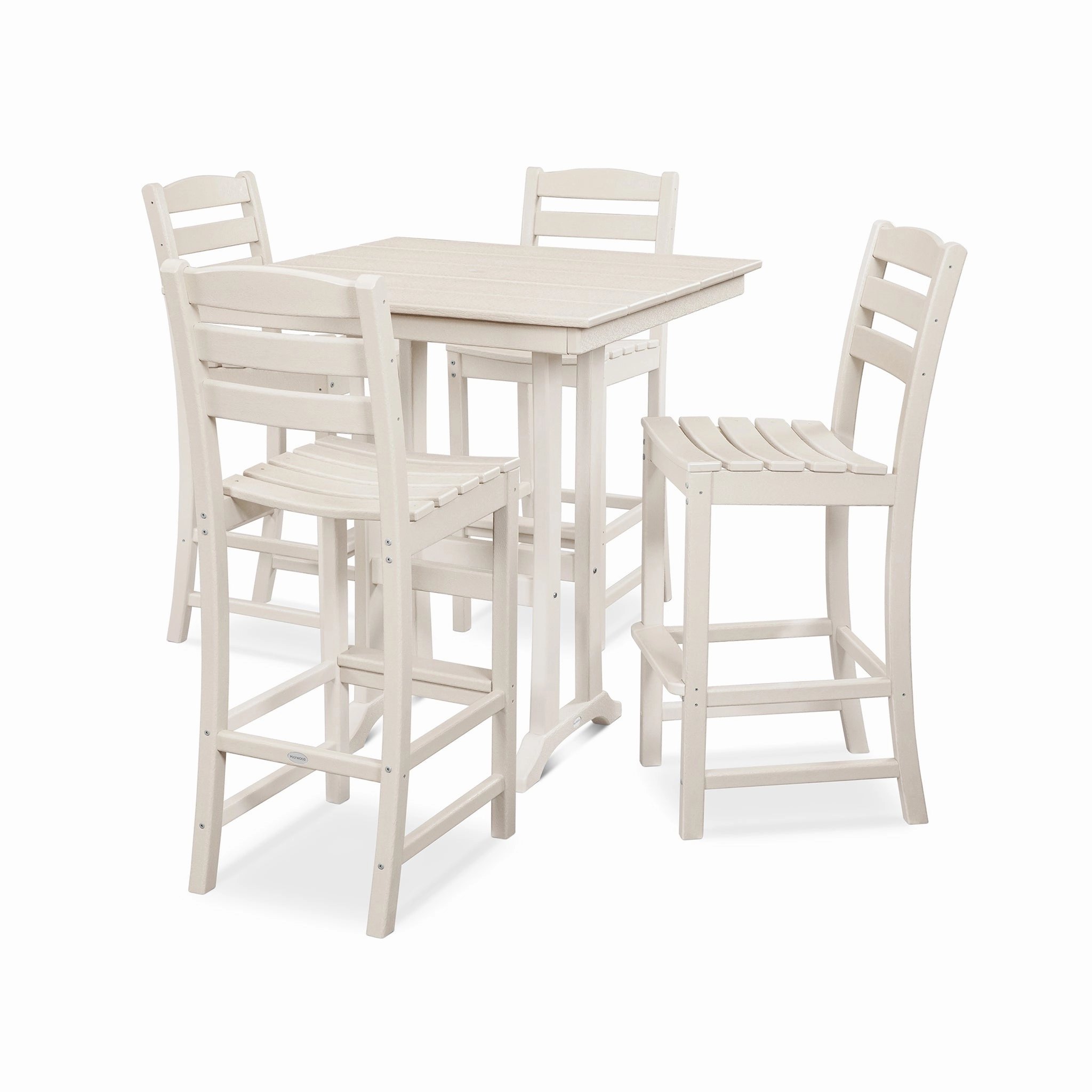 POLYWOOD La Casa Cafe 5-Piece Farmhouse Trestle Bar Set