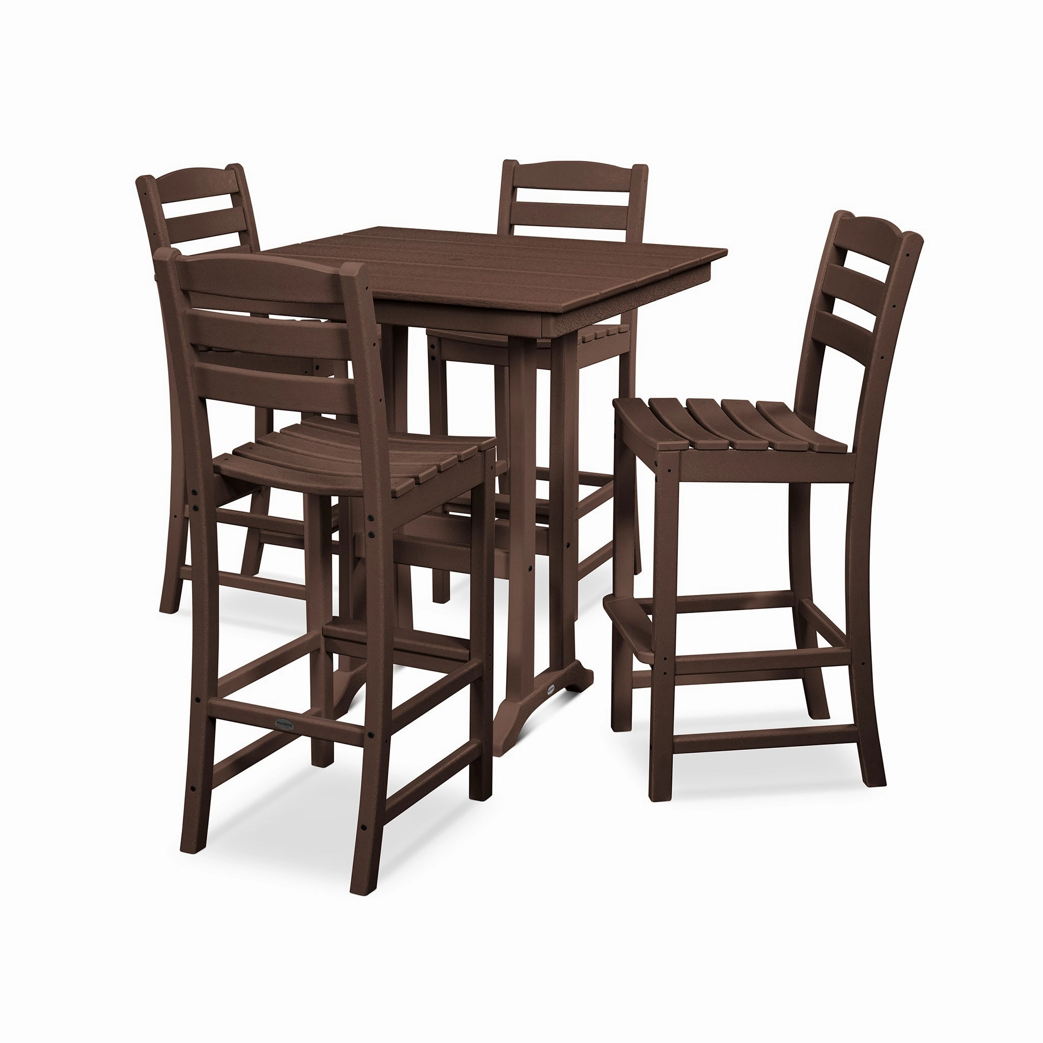 POLYWOOD La Casa Cafe 5-Piece Farmhouse Trestle Bar Set