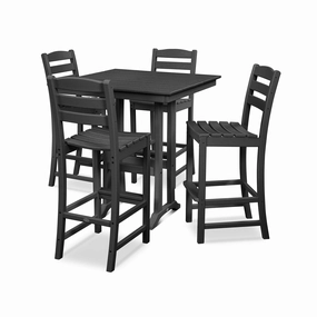 POLYWOOD La Casa Cafe 5-Piece Farmhouse Trestle Bar SetAdirondack chair set with side table