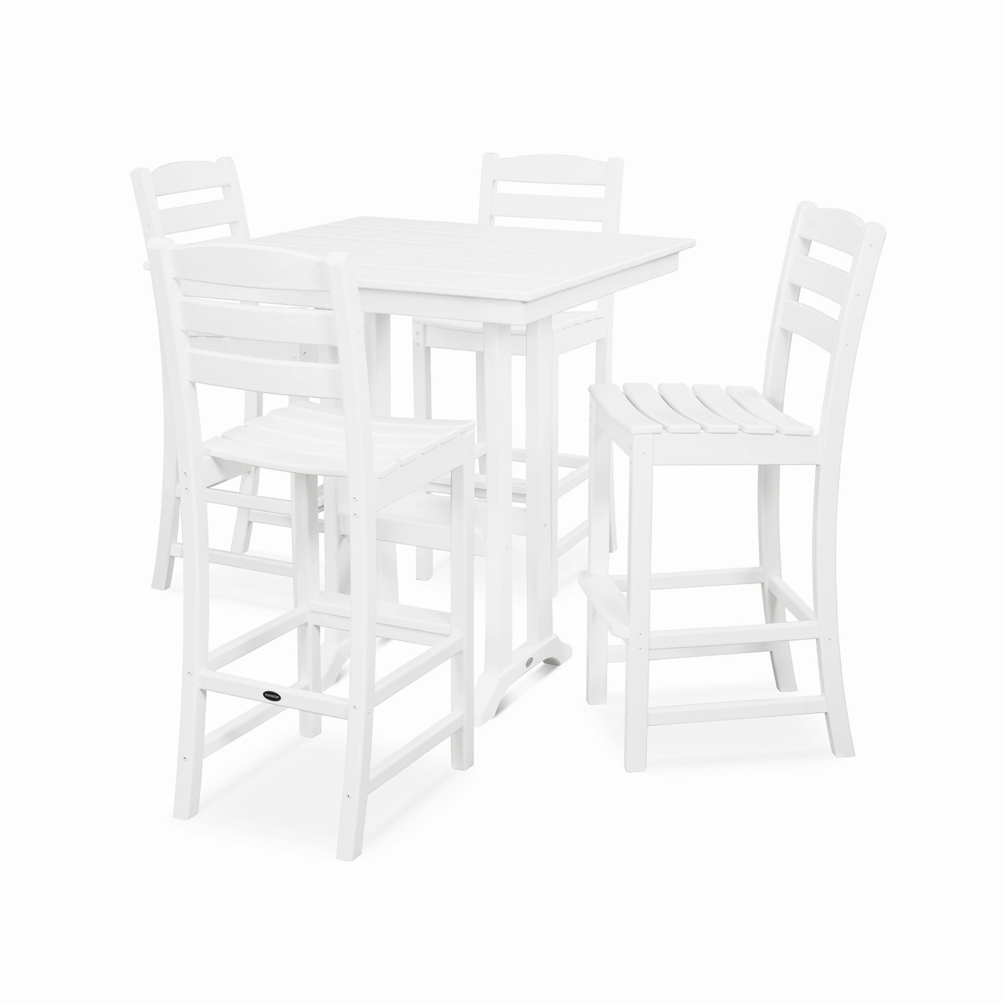 POLYWOOD La Casa Cafe 5-Piece Farmhouse Trestle Bar Set