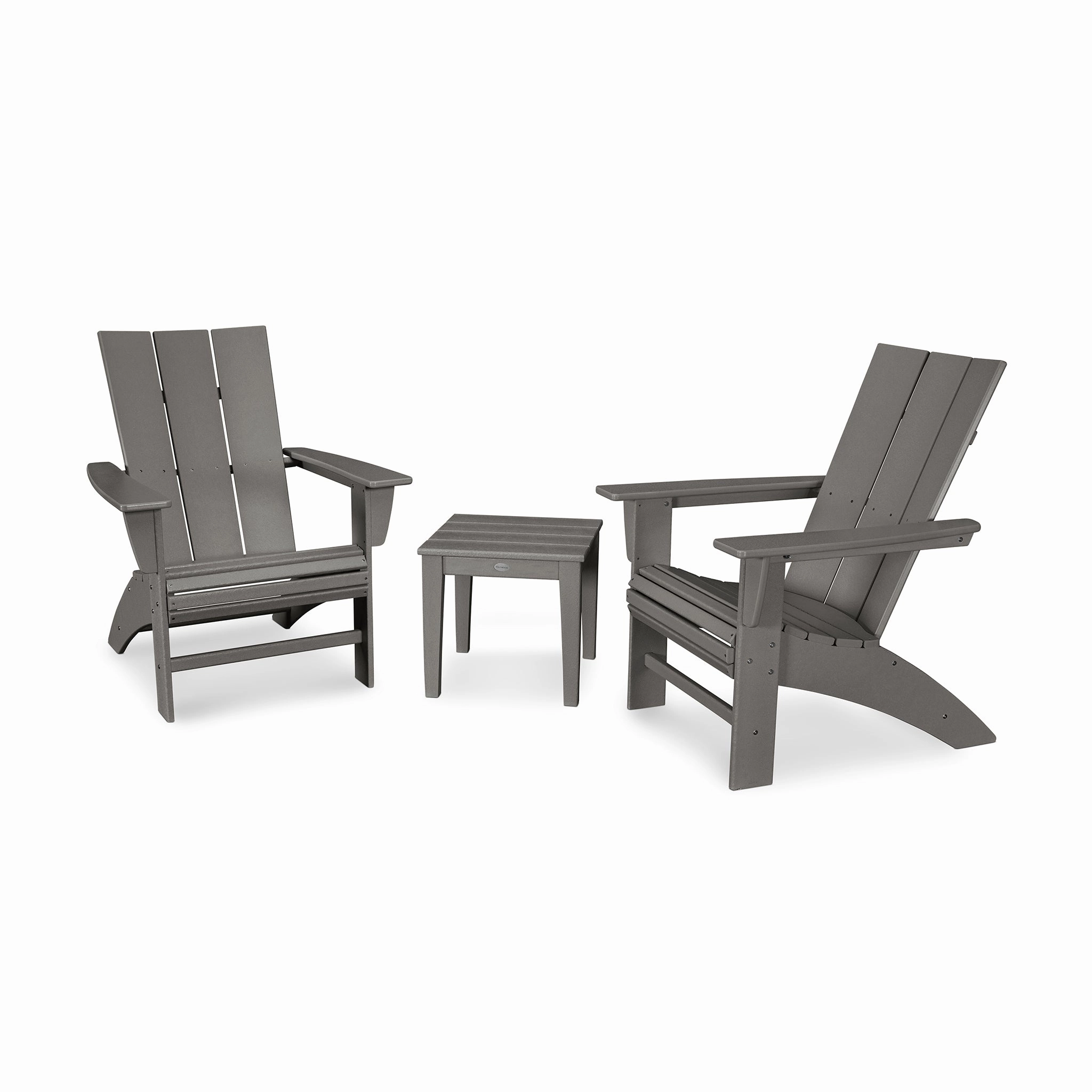 POLYWOOD Modern Curveback Adirondack 3-Piece Setclassic Adirondack outdoor chair