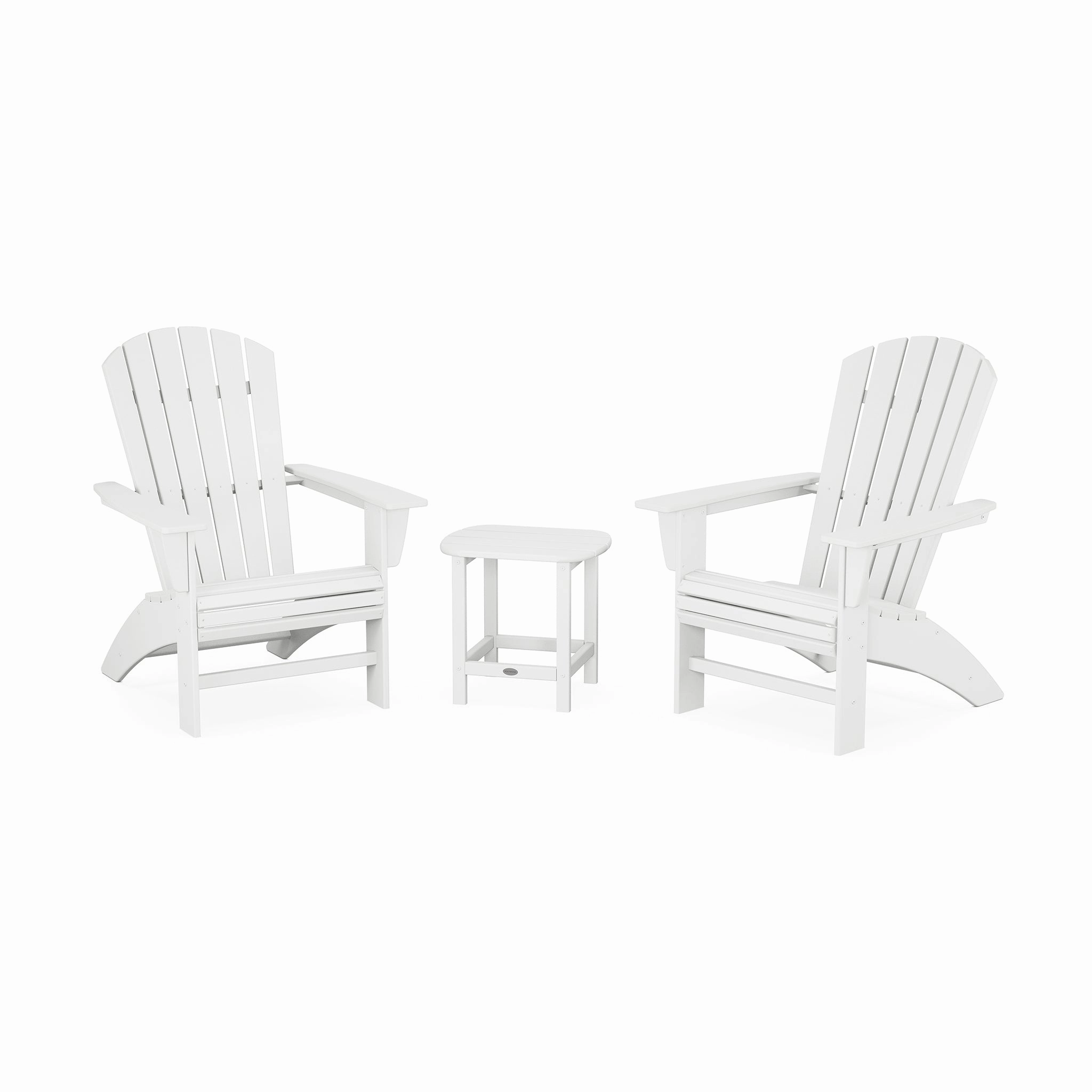 POLYWOOD Nautical 3-Piece Curveback Adirondack Set