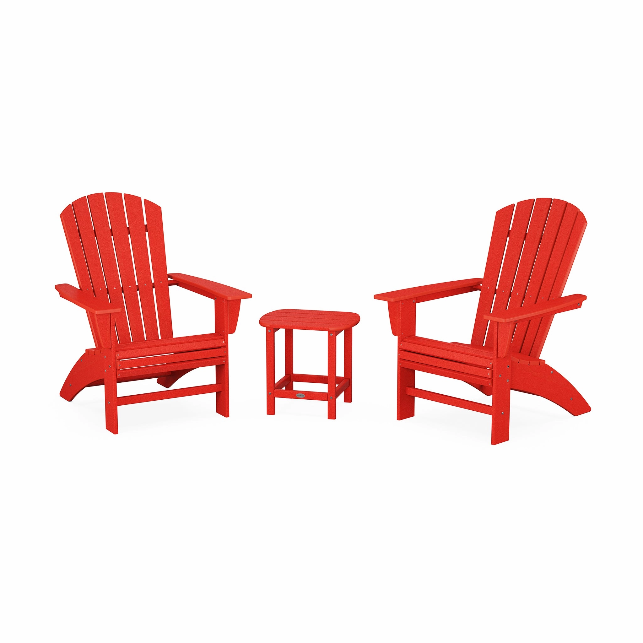 POLYWOOD Nautical 3-Piece Curveback Adirondack Set