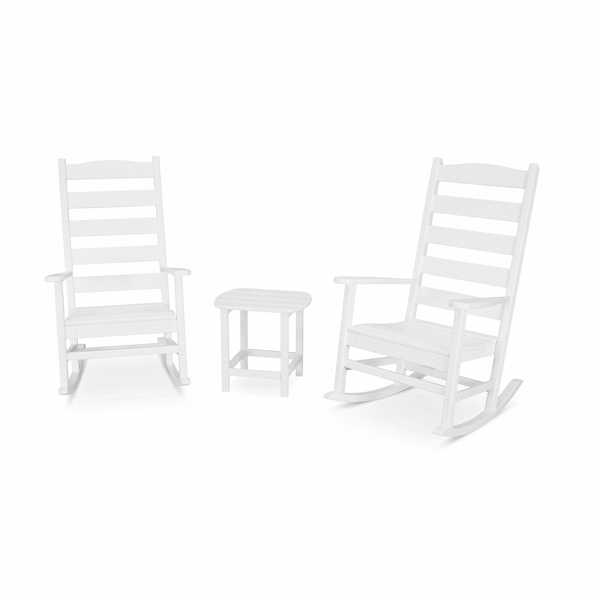 POLYWOOD Shaker 3-Piece Porch Rocking Chair Set