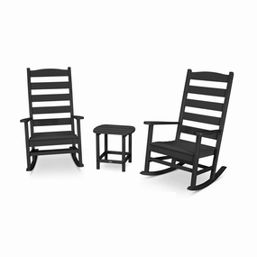 POLYWOOD Shaker 3-Piece Porch Rocking Chair SetAdirondack chair set with side table