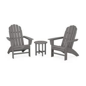 POLYWOOD Vineyard 3-Piece Curveback Adirondack SetAdirondack chair set with side table