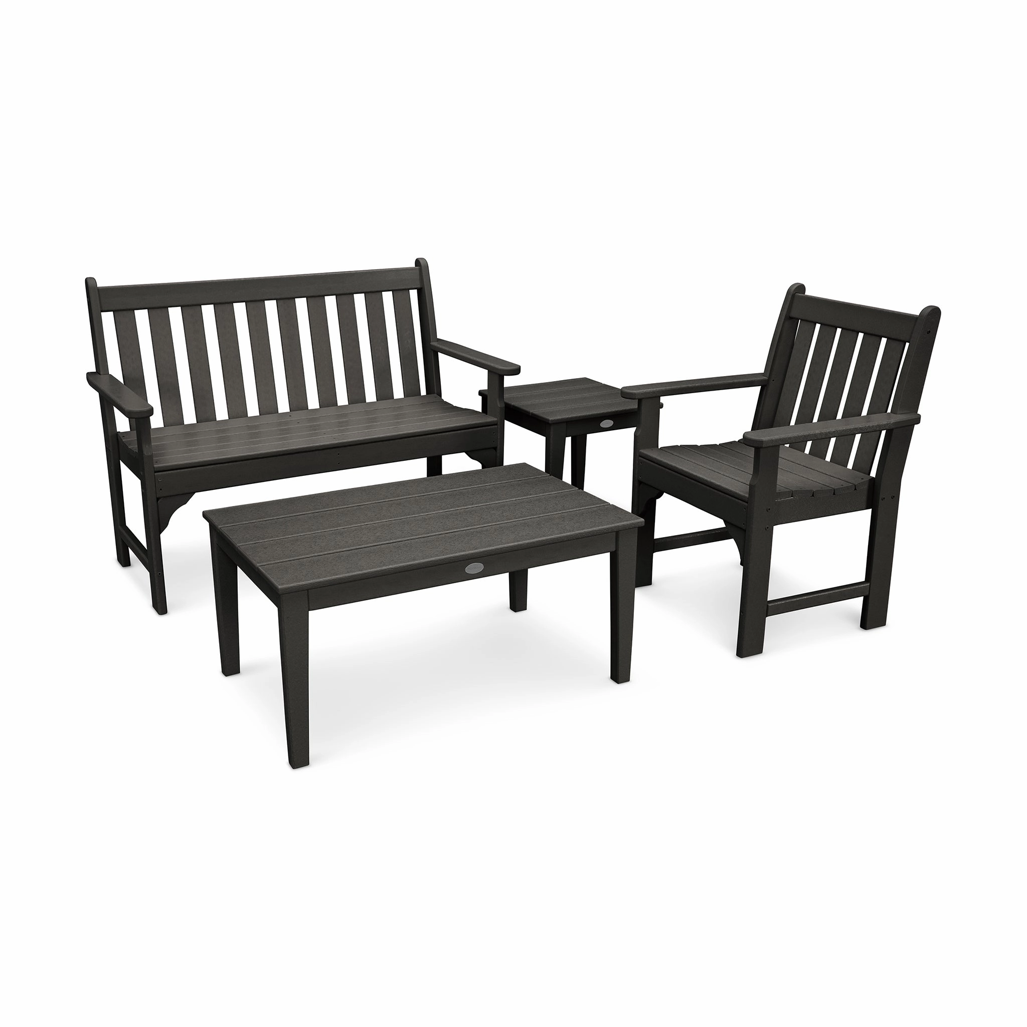 POLYWOOD Vineyard 4-Piece Bench Seating Set