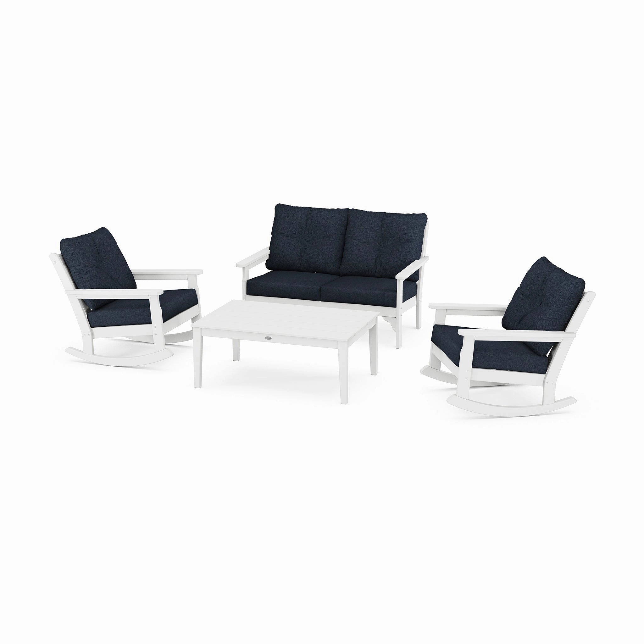 POLYWOOD Vineyard 4-Piece Deep Seating Rocking Chair Set