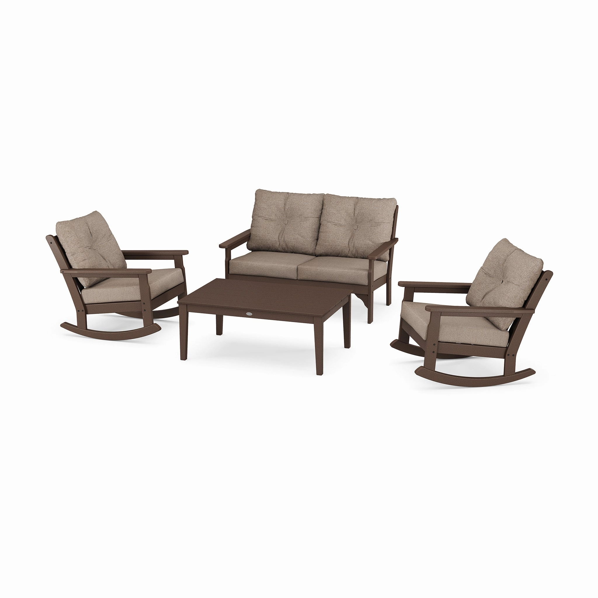 POLYWOOD Vineyard 4-Piece Deep Seating Rocking Chair Set