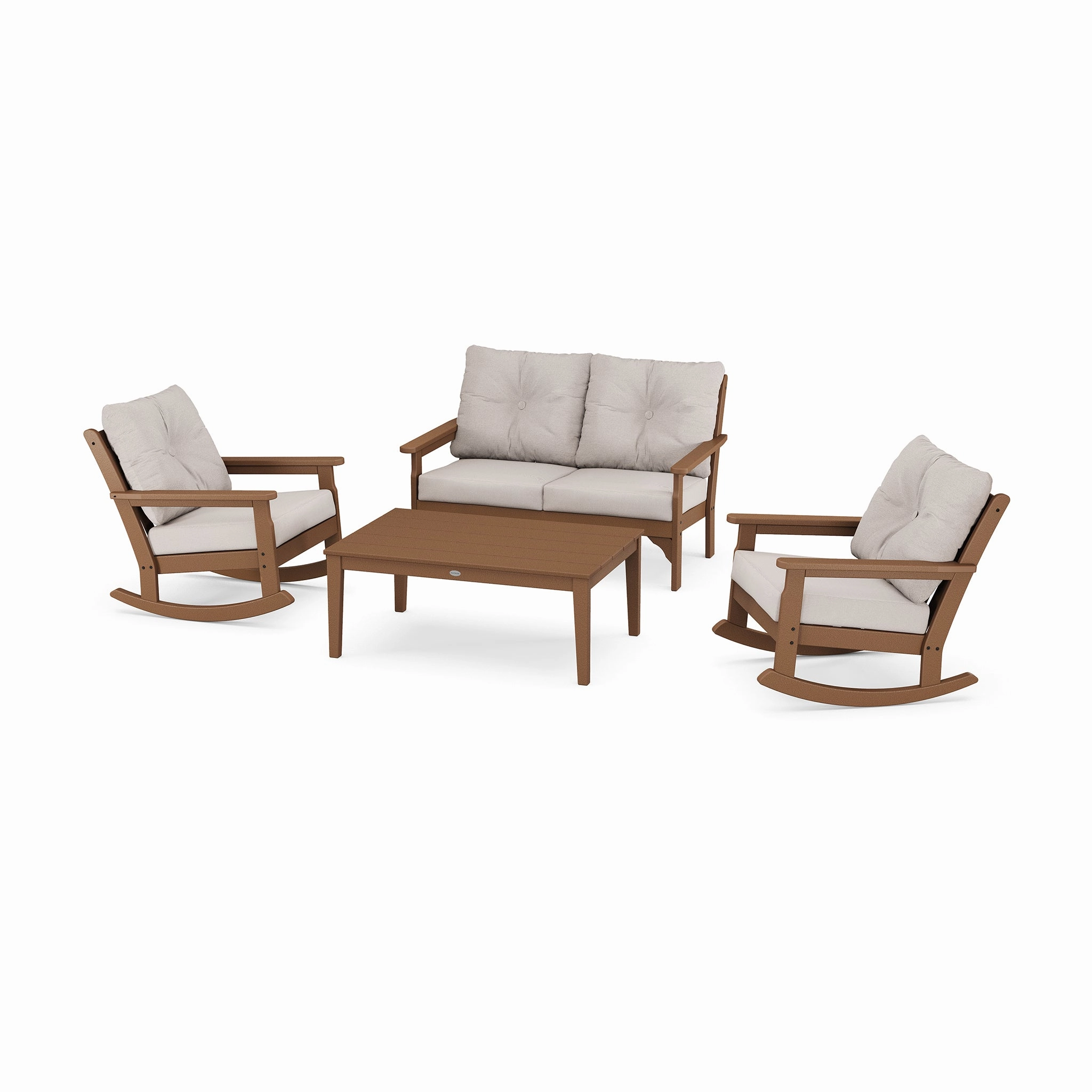 POLYWOOD Vineyard 4-Piece Deep Seating Rocking Chair Set