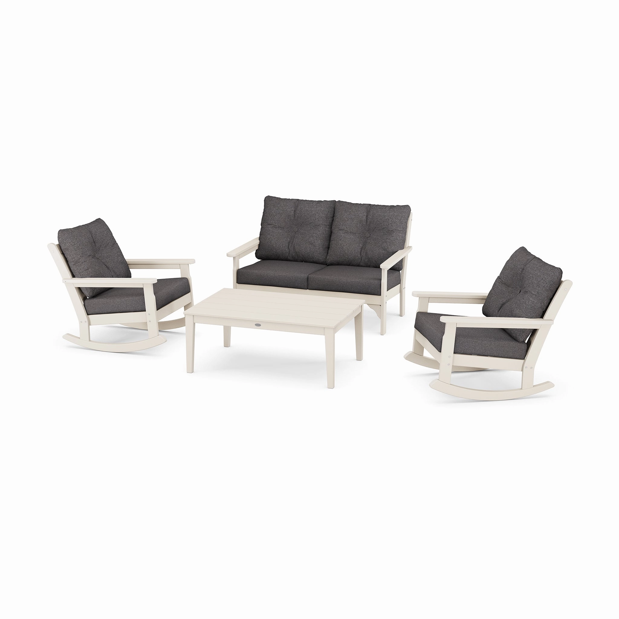 POLYWOOD Vineyard 4-Piece Deep Seating Rocking Chair Set