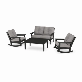 POLYWOOD Vineyard 4-Piece Deep Seating Rocking Chair Setoutdoor patio furniture set
