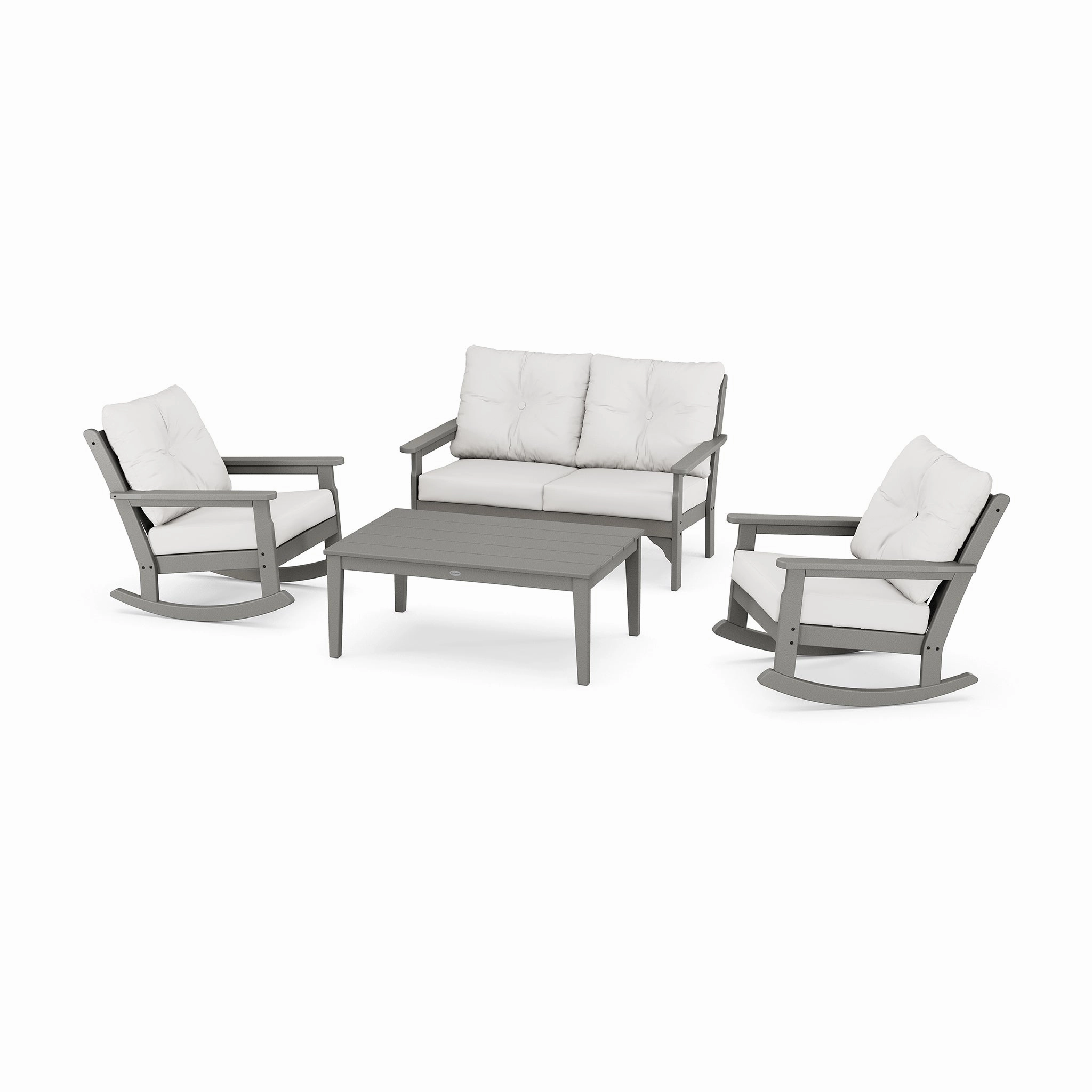 POLYWOOD Vineyard 4-Piece Deep Seating Rocking Chair Set