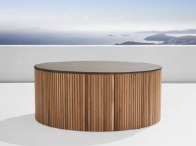 Pompeii Outdoor Round Coffee Tableoutdoor coffee table for patio or lounge